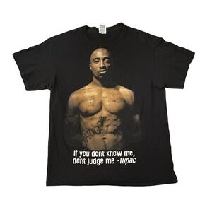 VTG Delta Pro Black Tupac Shakur Quote Rap Music Print T-Shirt Size Medium